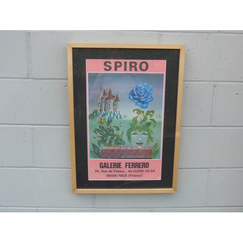 7556 - A framed and glazed exhibition poster - Georges Spiro (1909-1994) 'Compsotion Surrealiste A La Rose ... 