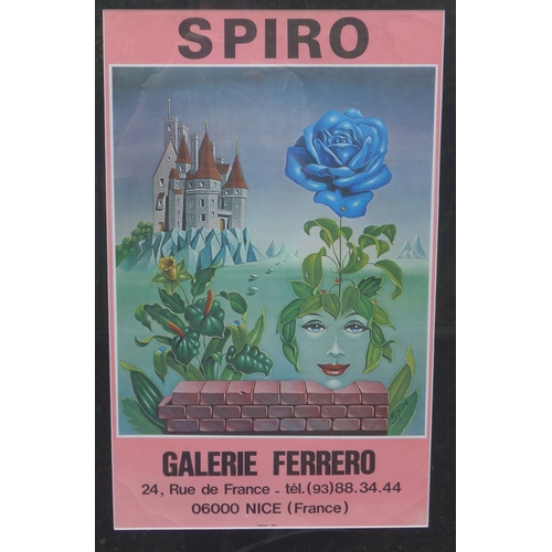 7556 - A framed and glazed exhibition poster - Georges Spiro (1909-1994) 'Compsotion Surrealiste A La Rose ... 