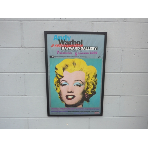 7560 - A framed and glazed exhibition poster - Andy Warhol 'Turquoise Marilyn' Hayward Gallery Retrospectiv... 