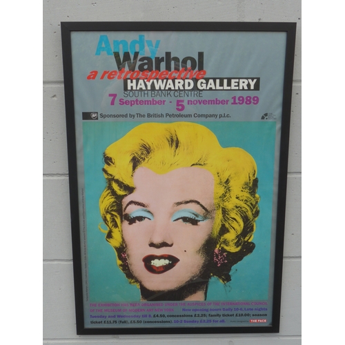 7560 - A framed and glazed exhibition poster - Andy Warhol 'Turquoise Marilyn' Hayward Gallery Retrospectiv... 