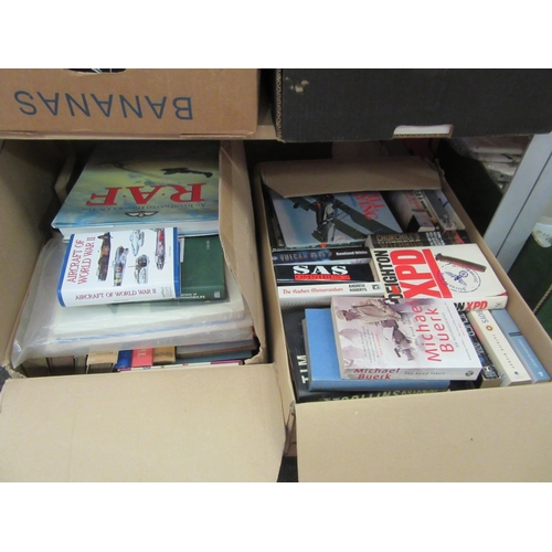 1145 - Four boxes containing a quantity of mostly aircraft related books