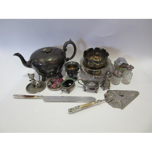 1288 - A selection of metal wares including James Dixon & Sons teapot