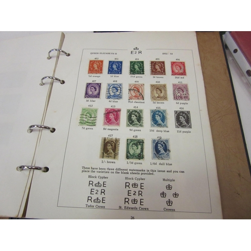 1310 - A collection of stamp albums and loose examples from Great Britain, penny black and reds, mainly 20t... 