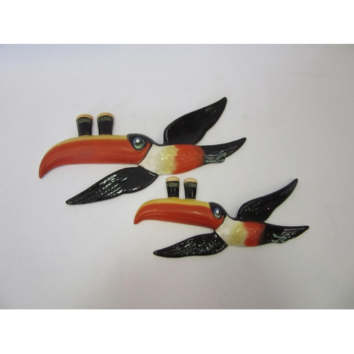 1318 - Two Carlton Ware Guinness wall hanging toucans, 21cm and 16cm long