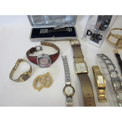 1324 - A selection of women's fashion watches including Christian Dior, Diesel, DKNY, Guess, CK, D&G, Chris... 