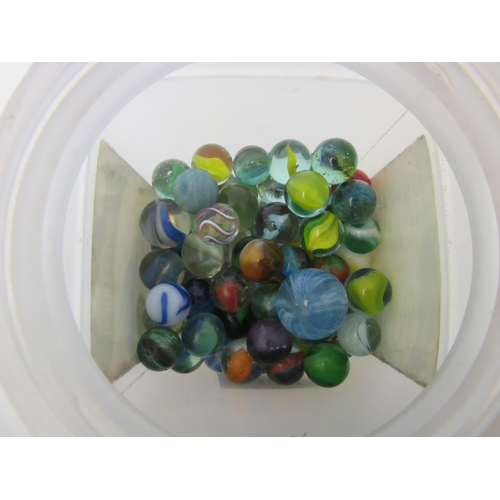 1331 - A collection of early 20th Century and later glass marbles including air twist examples