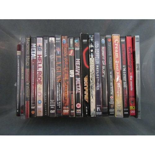 1347 - A box of 20 Heavy Metal and Rock DVD's including Jimi Hendrix, Led Zeppelin, Kiss, UFO, Cream, Bruce... 