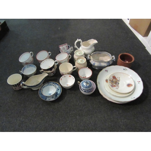 1375 - A collection of assorted 19th Century and later china including cups and saucers, plates, etc., some... 