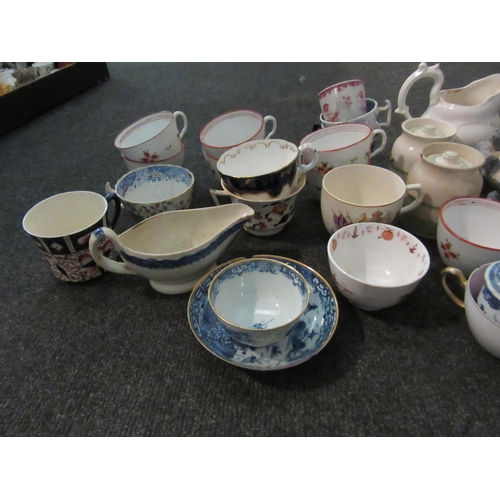 1375 - A collection of assorted 19th Century and later china including cups and saucers, plates, etc., some... 