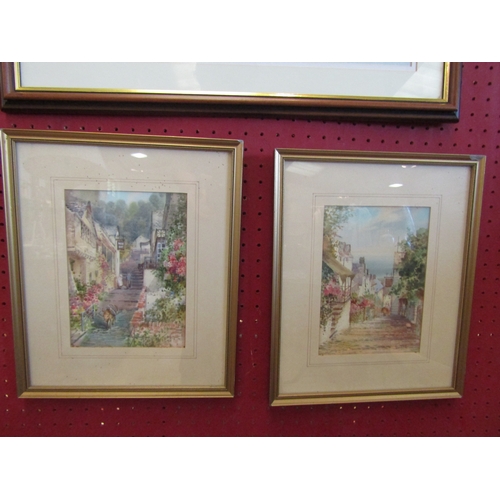 1038 - EDWARD WILLIAM TRICK (1902-1991): A pair of framed and glazed watercolours, scenes of Clovelly High ... 