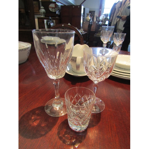 1076 - A collection of glass and crystal including mug, brandy glasses and crystal sherry tumblers