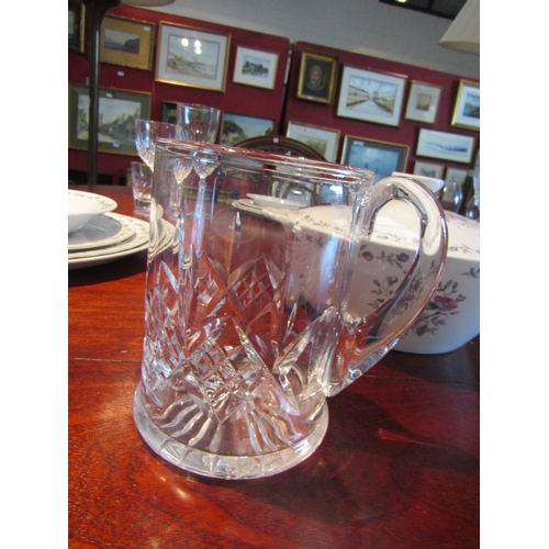 1076 - A collection of glass and crystal including mug, brandy glasses and crystal sherry tumblers