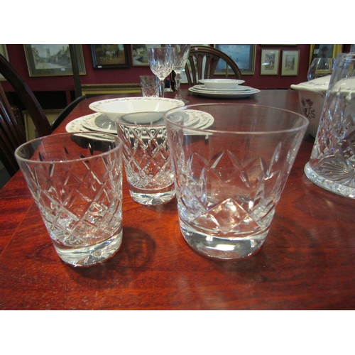 1076 - A collection of glass and crystal including mug, brandy glasses and crystal sherry tumblers