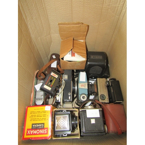 1127 - A box of mixed 35mm Cameras including a Yashica TL-Electro