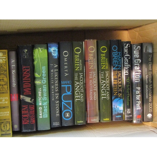 1131 - Two boxes of mainly crime fiction and mystery novels, mainly 1st editions, including Stephen Booth (... 