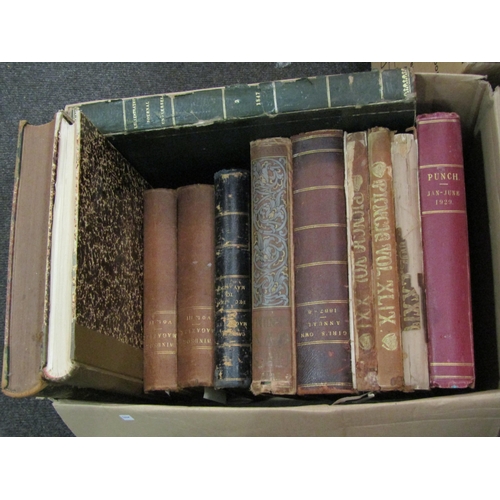 1146 - Two boxes of assorted mainly 19th Century books and periodicals, including 