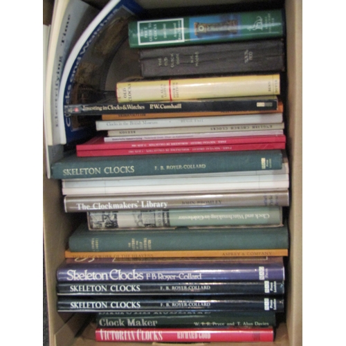 1149 - Two boxes of assorted books on clocks and watches