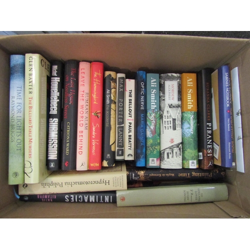 1150 - A box of assorted modern first editions etc, including Ali Smith, Susan Sontay, Raymond Briggs, nick... 