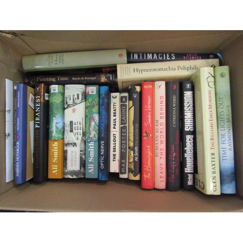 1150 - A box of assorted modern first editions etc, including Ali Smith, Susan Sontay, Raymond Briggs, nick... 