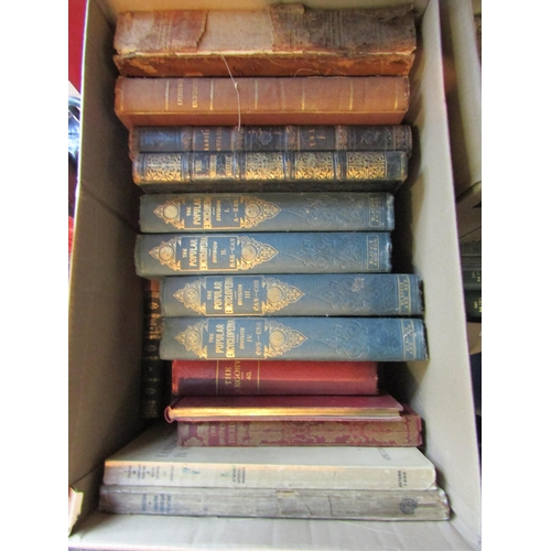 1198 - Two boxes of assorted 19th Century and later leather bound volumes