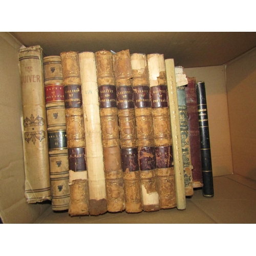 1198 - Two boxes of assorted 19th Century and later leather bound volumes