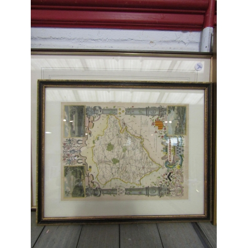 1203 - Three framed and glazed maps, one of Norfolk and two of Rutlandshire