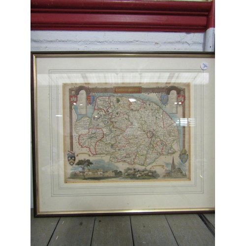 1203 - Three framed and glazed maps, one of Norfolk and two of Rutlandshire