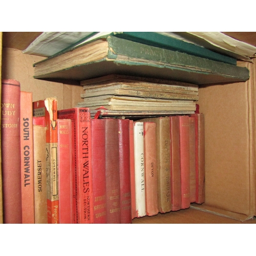 1206 - Two boxes of vintage travel guides and folding maps, etc