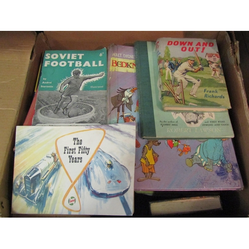 1210 - A box of children's books and football annuals