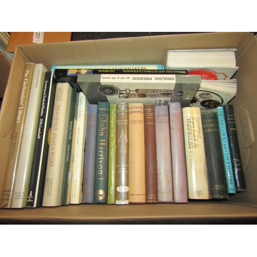 1221 - Two boxes of assorted books on clocks and watches