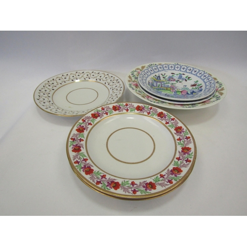 1385 - A collection of late 19th/early 20th Century plates and bowls including Chinese garden themed and fl... 