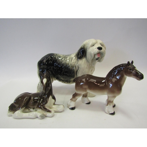 1386 - A Coopercraft Old English sheep dog together with two USSR foals (3)