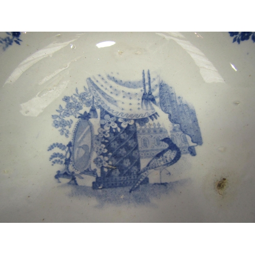 1388 - A blue and white bowl and tankard together with an ornate floral patterned vase with gilded handles ... 