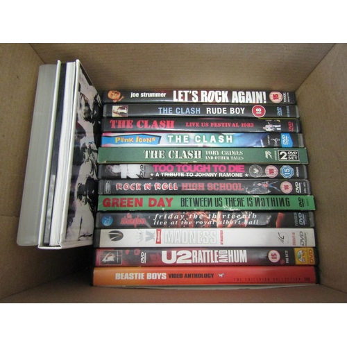 1404 - A collection of fourteen music DVD's, predominantly Punk, including the Clash, Joe Strummer, Ramones... 