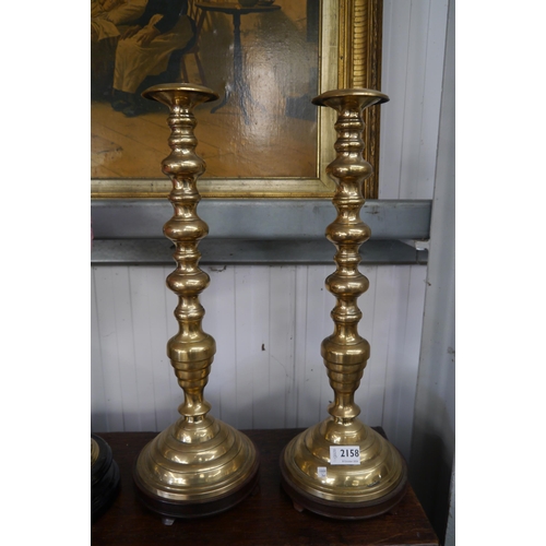 2144 - A large pair of candlesticks, lamp bases