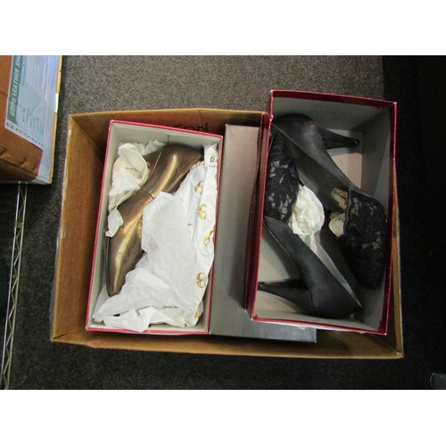 1439 - Three boxes containing various pairs of mainly 1990's ladies shoes