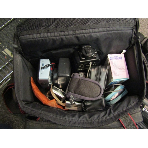 1442 - A Hanimex Compact CPM 31, Sony Handycam DCR-HC44 and a bag of cameras and accessories