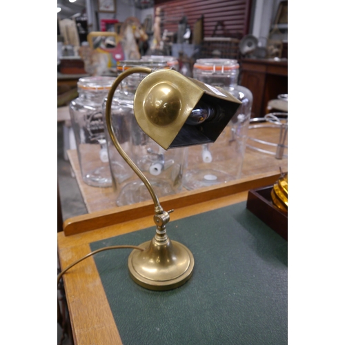 2001 - A 1920's brass bankers desk lamp