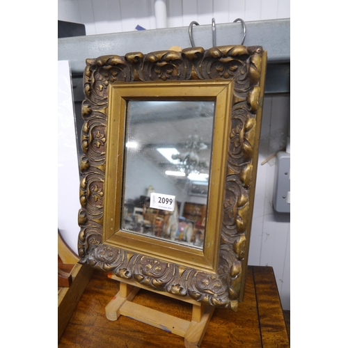 2099 - An ornate gilt framed mirror and a Dutch print