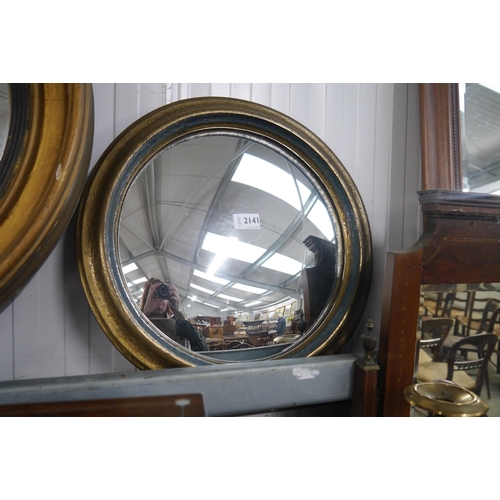 2141 - A 1950's circular wall mirror