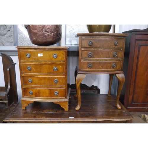 2152 - Two bedside chest of three and four drawers