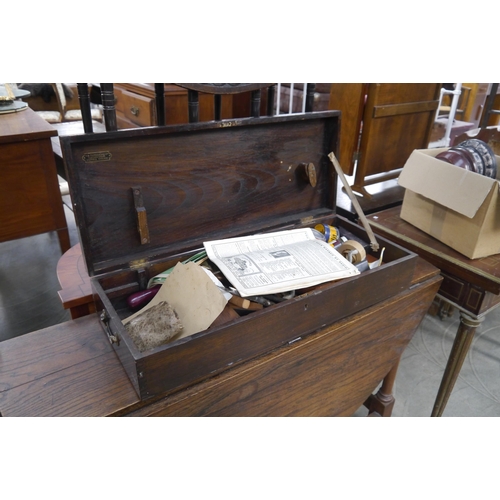 2175 - A hardwood chest containing various tools