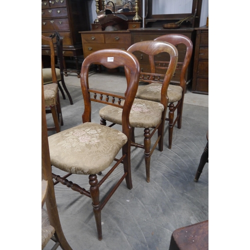 2185 - Three mahogany balloon back chairs