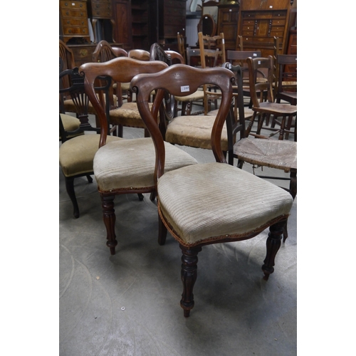 2187 - A pair of mahogany balloon back chairs