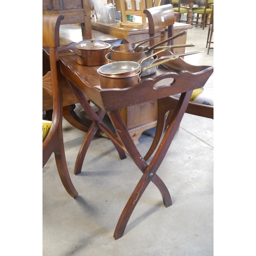 2205 - A mahogany butlers tray on stand