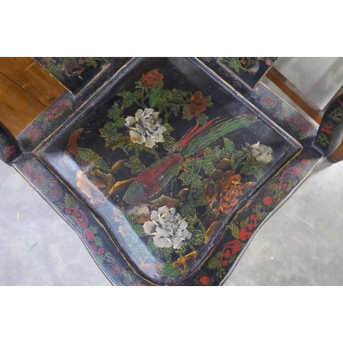 2210 - An Oriental painted corner chair