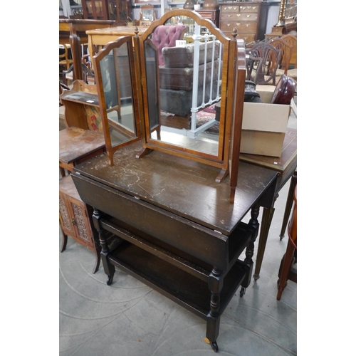 2217 - A tryptic mirror and drop-leaf trolley