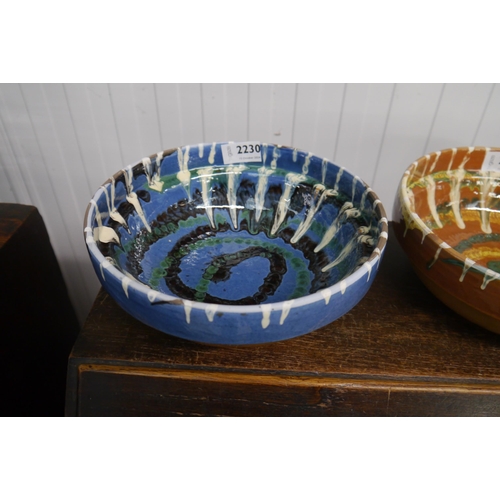 2230 - A blue glazed bowl