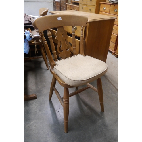 2297 - A pair of beech country farmhouse chairs