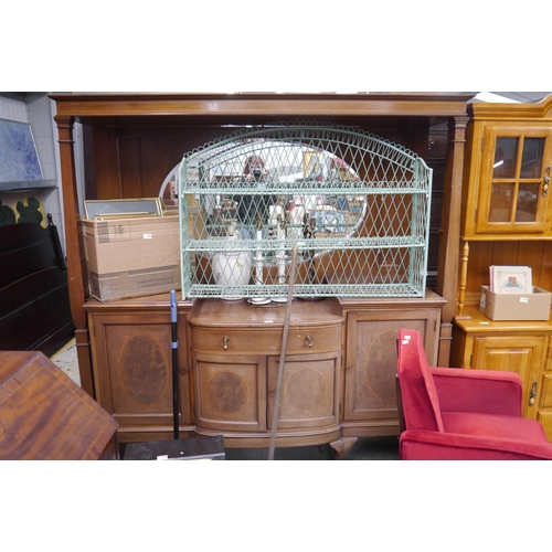 2459 - An Edwardian inlaid mahogany mirror back sideboard with column sides